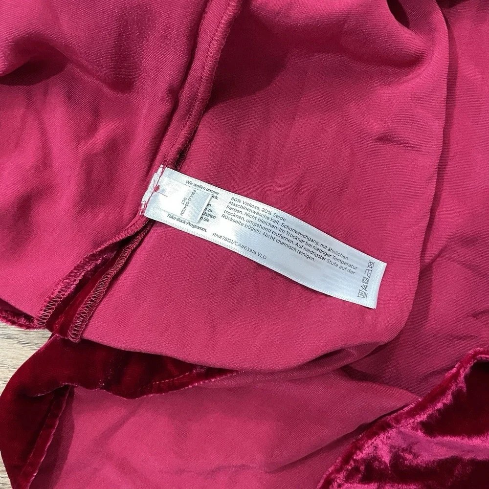 NWT Eileen Fisher Red Velvet Dress Women Sz M Formal Fancy Holiday